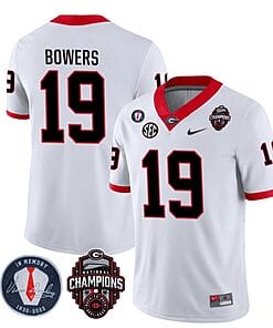 Georgia Bulldogs Brock Bowers Jersey #19 - Back To Back National Champions College Football White