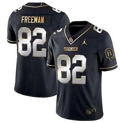 Gavin Freeman Jersey #82 Oklahoma Sooners College Football Stitched Black Gold