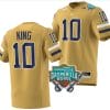 Haynes King Jersey #10 Georgia Tech Yellow Jackets 2023 Gasparilla Bowl Patch Football Brown