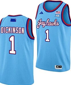 Hunter Dickinson Jersey #1 Kansas Jayhawks Basketball DRIP Alternate 2023-24 Baby Blue