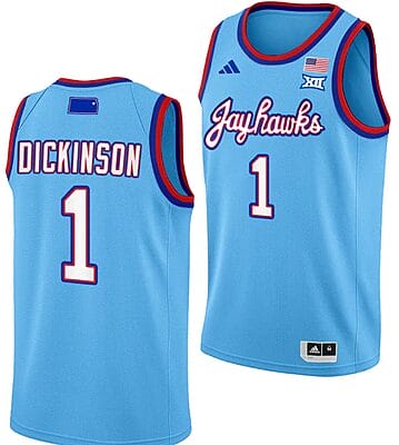 Hunter Dickinson Jersey #1 Kansas Jayhawks Basketball DRIP Alternate 2023-24 Baby Blue