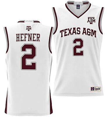 Hayden Hefner Jersey #2 Texas Aggies NIL College Basketball Jersey Lightweight White