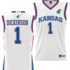 Hunter Dickinson Jersey #1 Kansas Jayhawks NIL College Basketball Lightweight White
