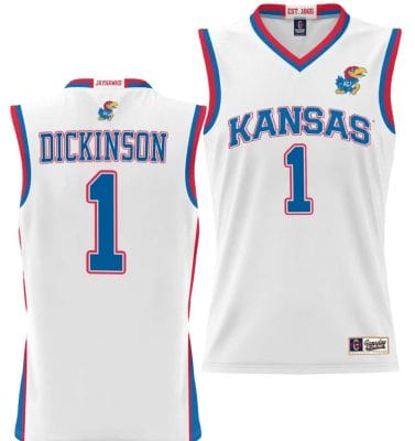 Hunter Dickinson Jersey #1 Kansas Jayhawks NIL College Basketball Lightweight White