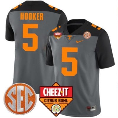 Hendon Hooker Jersey #5 Tennessee Volunteers Football Cheez It Citrus Bowl Patch Smoke Gray