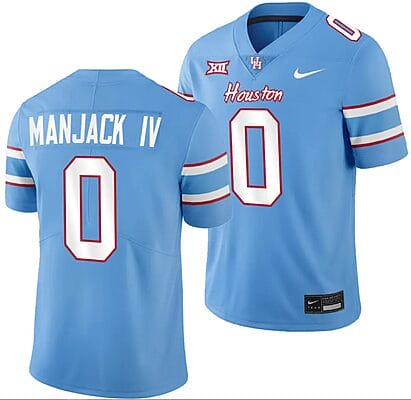 Houston Cougars Oilers Themed #0 Joseph Manjack IV Jersey NCAA Football Blue
