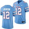Houston Cougars Oilers Themed #12 Stephon Johnson Jersey NCAA Football Blue