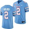 Houston Cougars Oilers Themed #2 Matthew Golden Jersey NCAA Football Blue