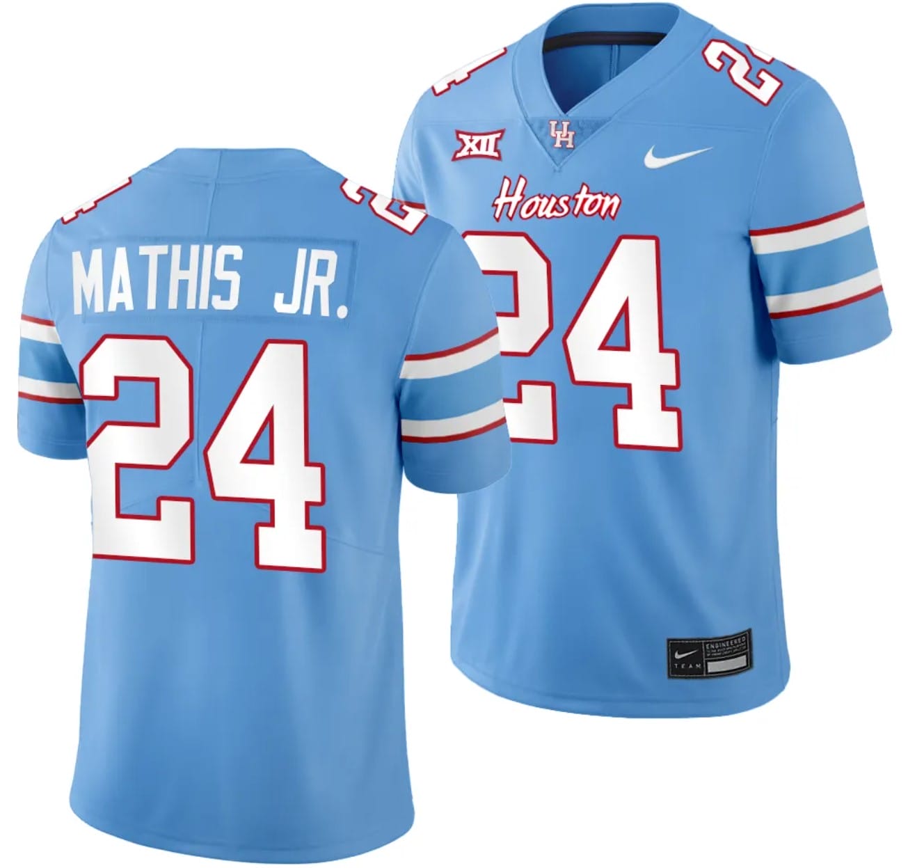 Houston Cougars Oilers Themed #24 Tony Mathis Jr Jersey NCAA Football Blue