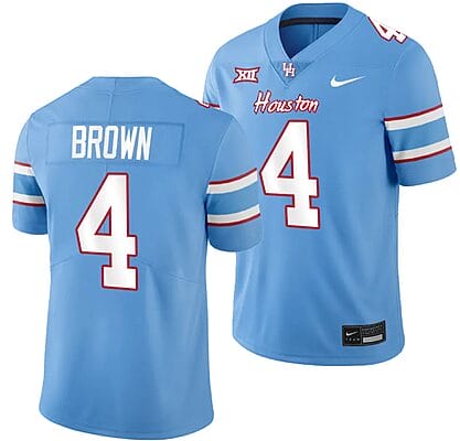 Houston Cougars Oilers Themed #4 Samuel Brown Jersey NCAA Football Blue