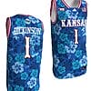 Hunter Dickinson Jersey #1 Kansas Jayhawks Bill Self Game College Basketball Blue Maui Strong