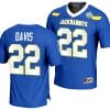 Isaiah Davis Jersey #22 South Dakota State Jackrabbits 2023 FCS Football National Champions Blue