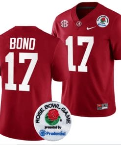 Isaiah Bond Jersey #17 Alabama Crimson Tide Rose Bowl Game 2024 Patch College Football Playoff Crimson