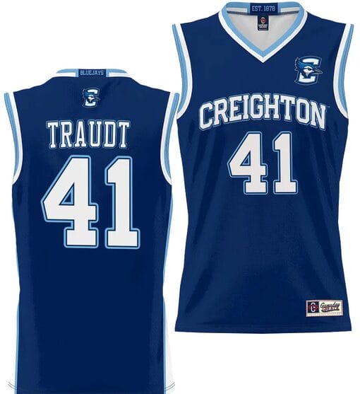 Isaac Traudt Jersey #41 Creighton Bluejays College NIL Basketball Lightweight Blue