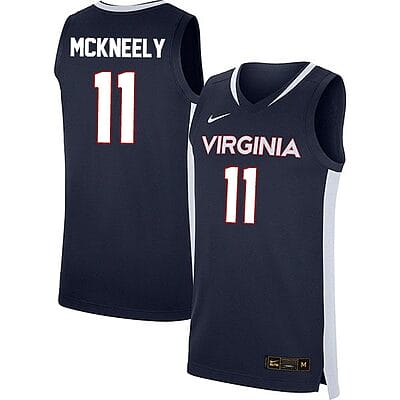 Isaac McKneely Jersey #11 Virginia Cavaliers College Basketball Stitched Navy