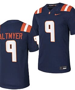 Illinois Fighting Illini Luke Altmyer Jersey #9 College Football Stitched Navy 2023