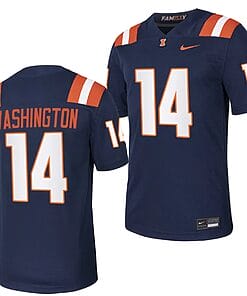 Illinois Fighting Illini Casey Washington Jersey #14 College Football Stitched Navy 2023