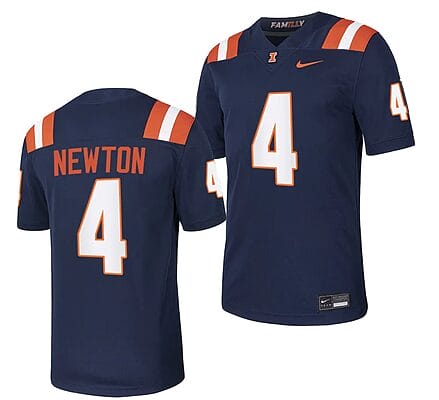 Illinois Fighting Illini JerZhan Newton Jersey #4 College Football Stitched Navy 2023