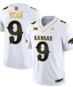 Jason Bean Jersey #9 Kansas Jayhawks Blackhawk Gold Vapor Football White Gold