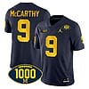 JJ McCarthy Jersey #9 Michigan Wolverines 1000 Wins Patch College Football Navy