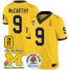 JJ McCarthy Jersey #9 Michigan Wolverines Vapor TM 42 Honor Rose Bowl Patch Football Maize