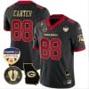 Jalen Carter Jersey #88 Georgia Bulldogs Vapor Limited Orange Bowl Patch Black Gold Trim