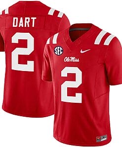 Jaxson Dart Jersey #2 Ole Miss Rebels Football Vapor Limited All Stitched Red