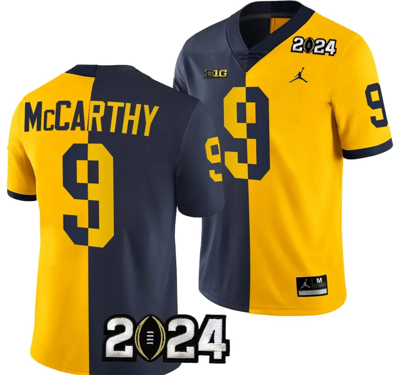 JJ McCarthy Jersey #9 Michigan Wolverines 2024 Football National Championship Playoff Mazie