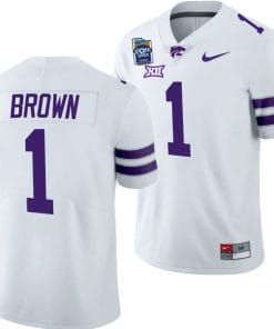 Jayce Brown Jersey #1 Kansas State Wildcats 2023 Pop-Tarts Bowl Football White