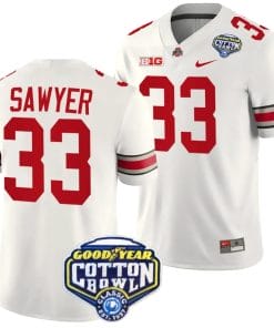 Jack Sawyer Jersey #33 Ohio State Buckeyes Cotton Bowl Patch 2023 Football White