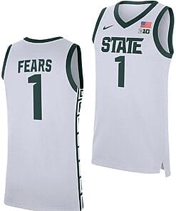 Jeremy Fears Jersey #1 Michigan State Spartans Replica Basketball 2023-24 White