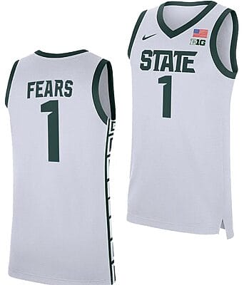 Jeremy Fears Jersey #1 Michigan State Spartans Replica Basketball 2023-24 White