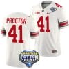 Josh Proctor Jersey #41 Ohio State Buckeyes Cotton Bowl Patch 2023 Football White