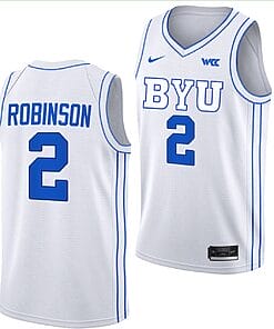 Jaxson Robinson Jersey #2 BYU Cougars College Basketball Jersey 2022-23 White