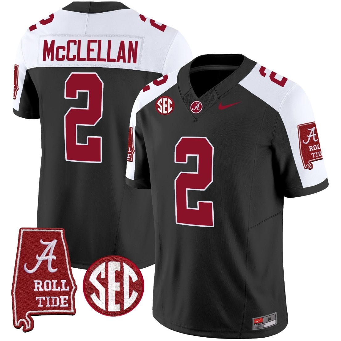 Jase McClellan Jersey #2 Alabama Crimson Tide Vapor Limited Football Alabama Map Black Alternate