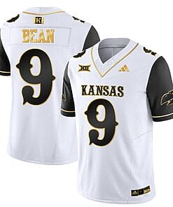 Jason Bean Jersey #9 Kansas Jayhawks Blackhawk Gold Vapor Football Black Sleeves