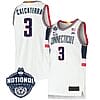 Joey Calcaterra Jersey #3 UConn Huskies 2023 National Champions College Basketball White
