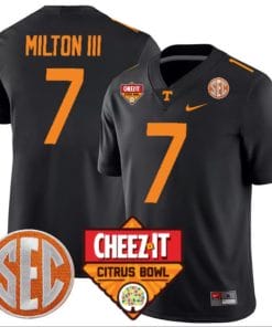 Joe Milton III Jersey #7 Tennessee Volunteers Football Cheez It Citrus Bowl Patch Black