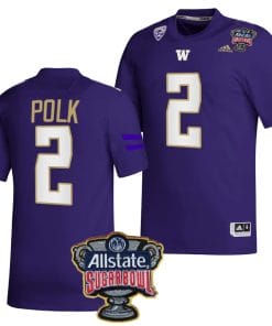 JaLynn Polk Jersey #2 Washington Huskies Allstate Sugar Bowl Patch 2024 College Football Purple