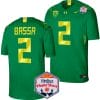 Jeffrey Bassa Jersey #2 Oregon Ducks Fiesta Bowl Patch 2024 Football Green