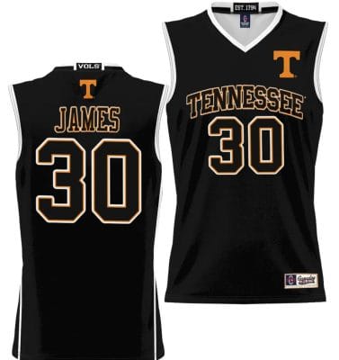 Josiah Jordan James Jersey #30 Tennessee Volunteers NIL College Basketball Lightweight Black