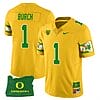 Jordan Burch Jersey #1 Oregon Ducks ‘Mighty Oregon’ Throwback Football Uniforms Oregon State Patch Yellow