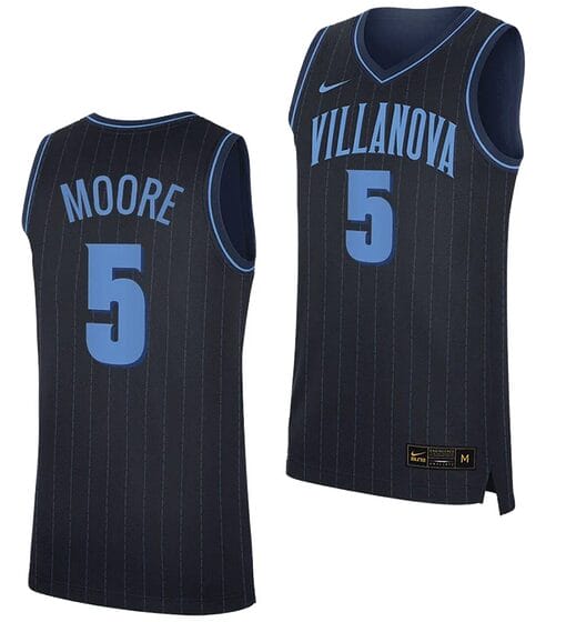 Justin Moore Jersey #5 Villanova Wildcats Replica College Basketball 2023-24 Navy