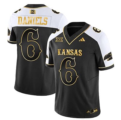Jalon Daniels Jersey #6 Kansas Jayhawks Blackhawk Gold Vapor Football Alternate