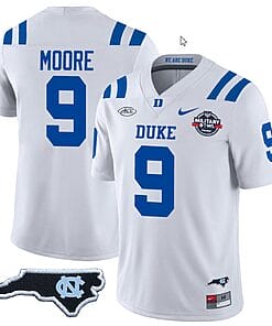 Jaquez Moore Jersey #9 Duke Blue Devils Football Limited White - NC State