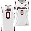 Jace Carter Jersey #0 Texas Aggies NIL College Basketball Jersey Lightweight White