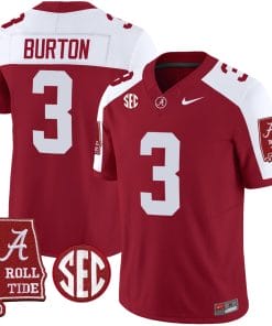 Jermaine Burton Jersey #3 Alabama Crimson Tide Vapor Limited Football Alabama Map Crimson Alternate