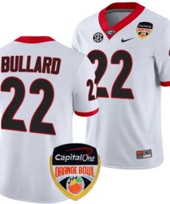 Javon Bullard Jersey #22 Georgia Bulldogs Orange Bowl Patch 2023 College Football White