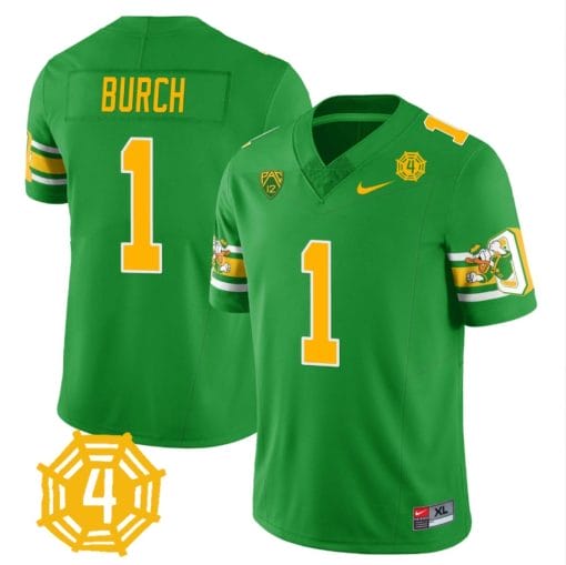 Jordan Burch Jersey #1 Oregon Ducks Honor Spencer Webb Patch Football Green