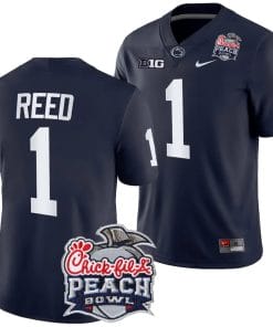 Jaylen Reed Jersey #1 Penn State Peach Bowl Patch 2024 College Football Navy